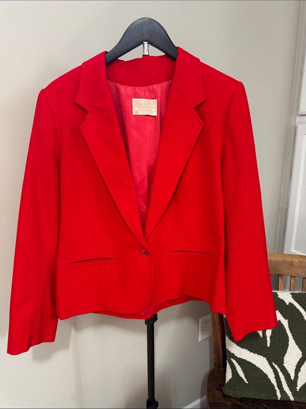 Vintage Pendleton‎ Red 100% Virgin Wool Blazer Jacket USA Made - Picture 2 of 5